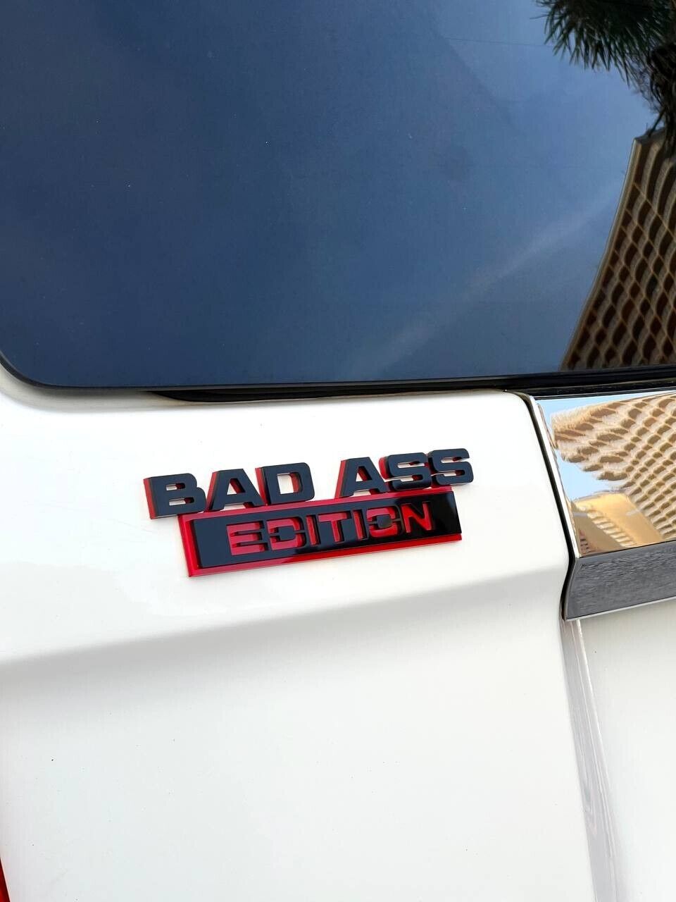 1pc New Bad Ass Edition Emblem Car Badges Badass 3D Sticker Decal Black Red