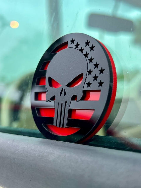 2PCS 18-24 WRANGLER JL GLADIATOR PUNISHER FENDER EMBLEM BADGE — photo 8