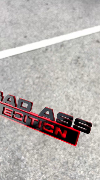 1pc New Bad Ass Edition Emblem Car Badges Badass 3D Sticker Decal Black Red — photo 4