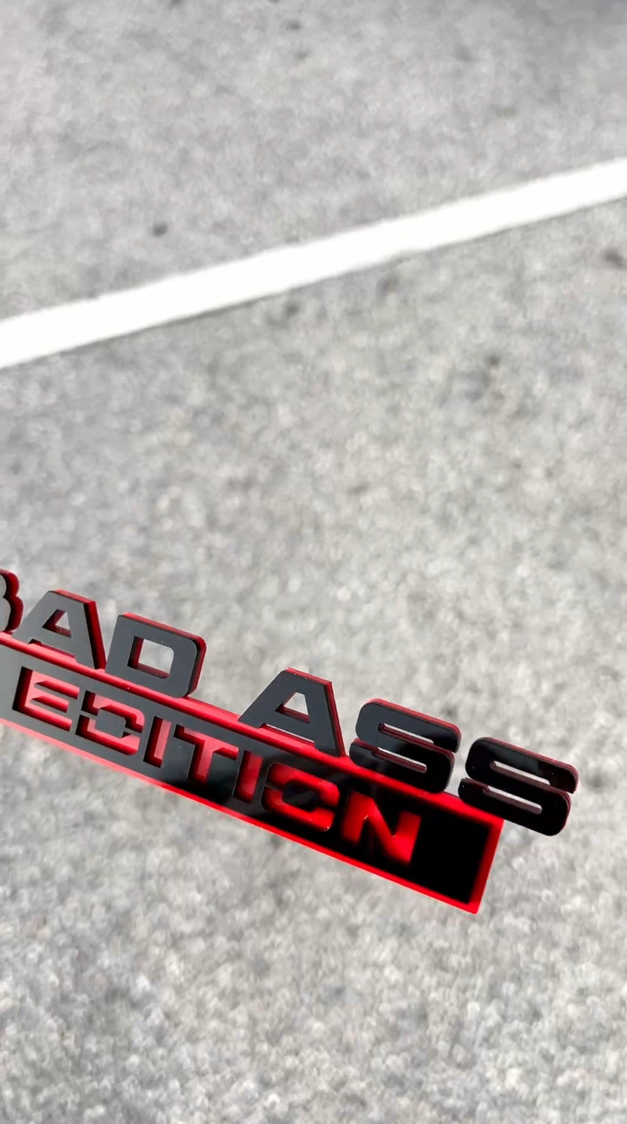 1pc New Bad Ass Edition Emblem Car Badges Badass 3D Sticker Decal Black Red