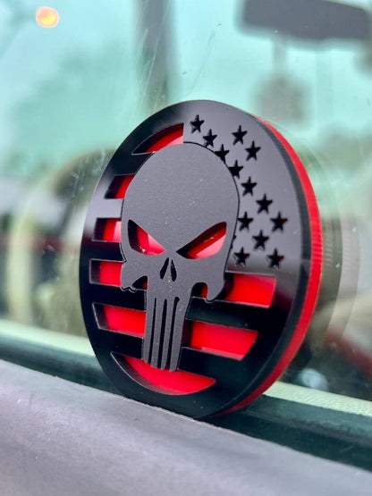 2PCS 18-24 WRANGLER JL GLADIATOR PUNISHER FENDER EMBLEM BADGE
