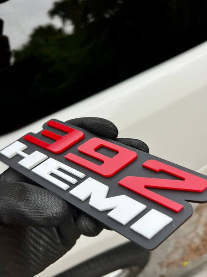 2x white red 392 hemi Emblems 392 hemi Side Fender Badge 3D for 392 Emblem