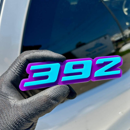 2x Purple blue 392 Emblems 392 Side Fender Badge 3D for 392 Emblem