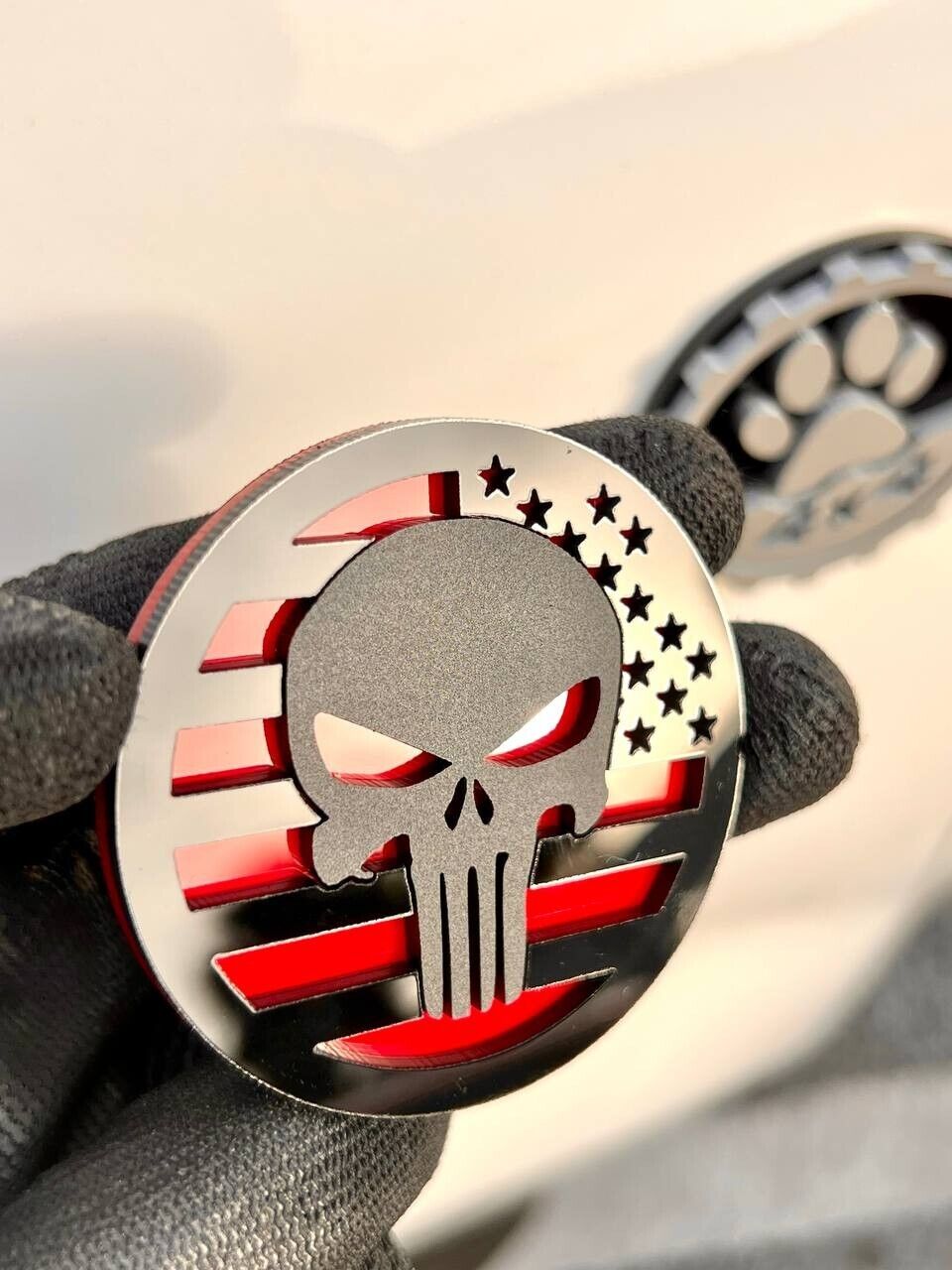 2PCS 18-24 WRANGLER JL GLADIATOR PUNISHER FENDER EMBLEM BADGE