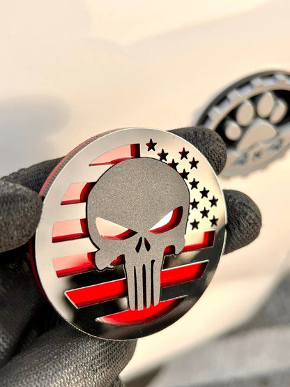 2PCS 18-24 WRANGLER JL GLADIATOR PUNISHER FENDER EMBLEM BADGE
